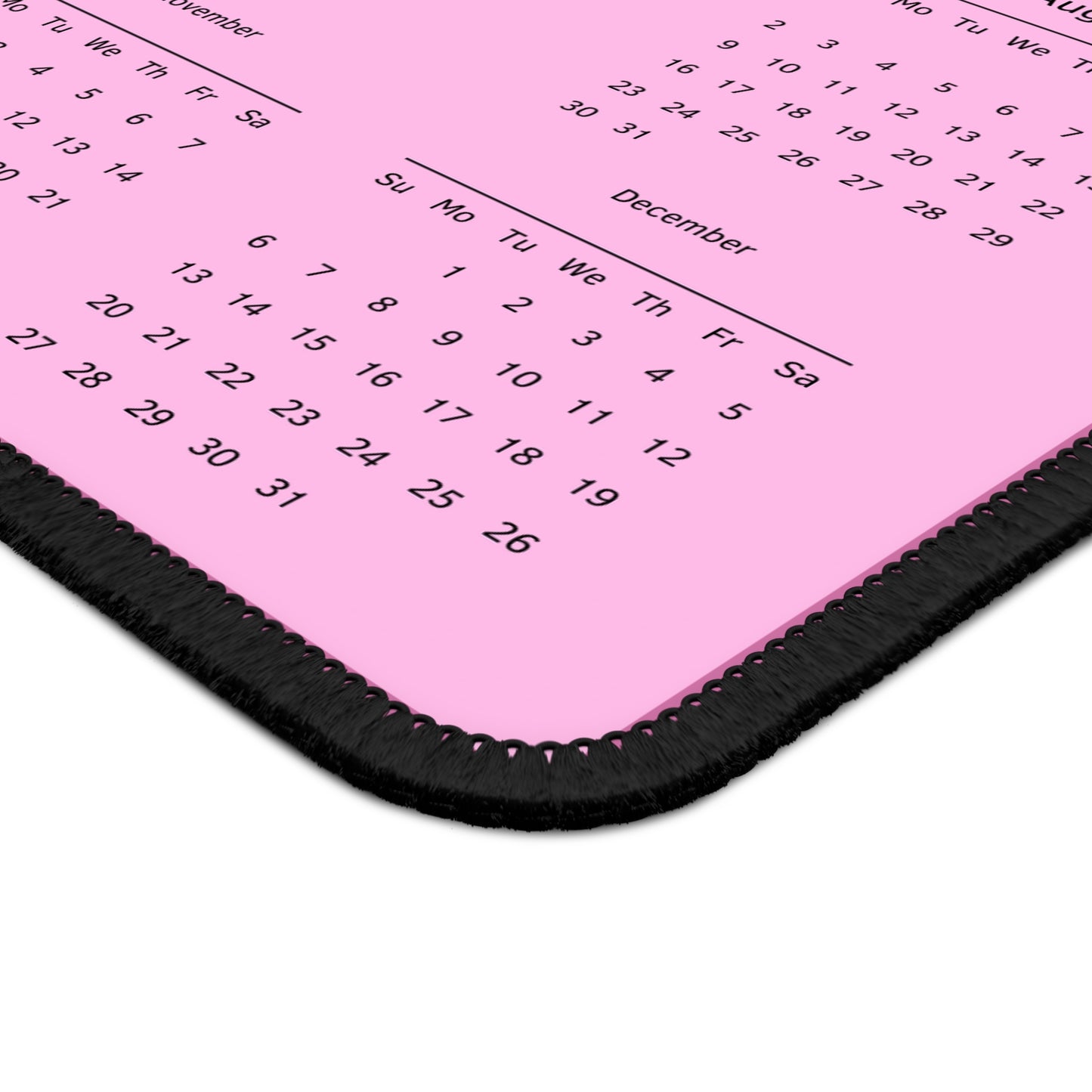 Mouse Pad - Pink 2024 Calendar Desk Mat with Delta Zeta Crest