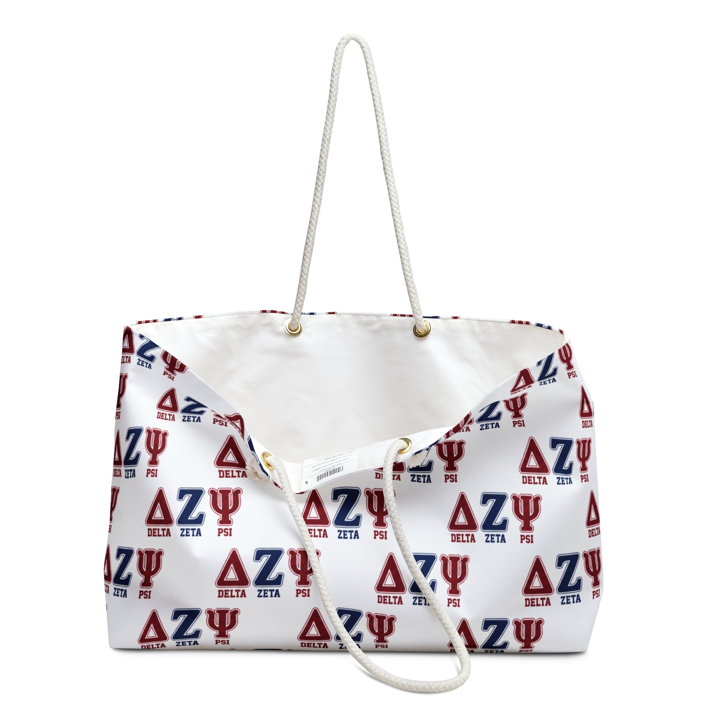 Delta Zeta Pattern Weekender Bag – Sorority Tote for Travel & Events