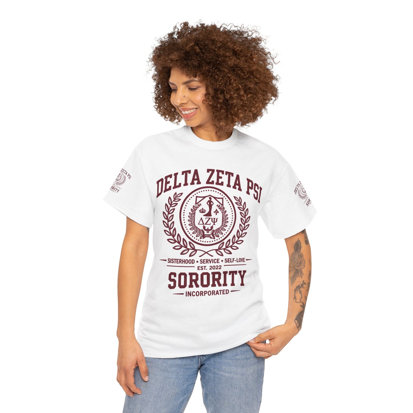 Delta Zeta Psi Sorority T-Shirt — Collegiate Crest Tee