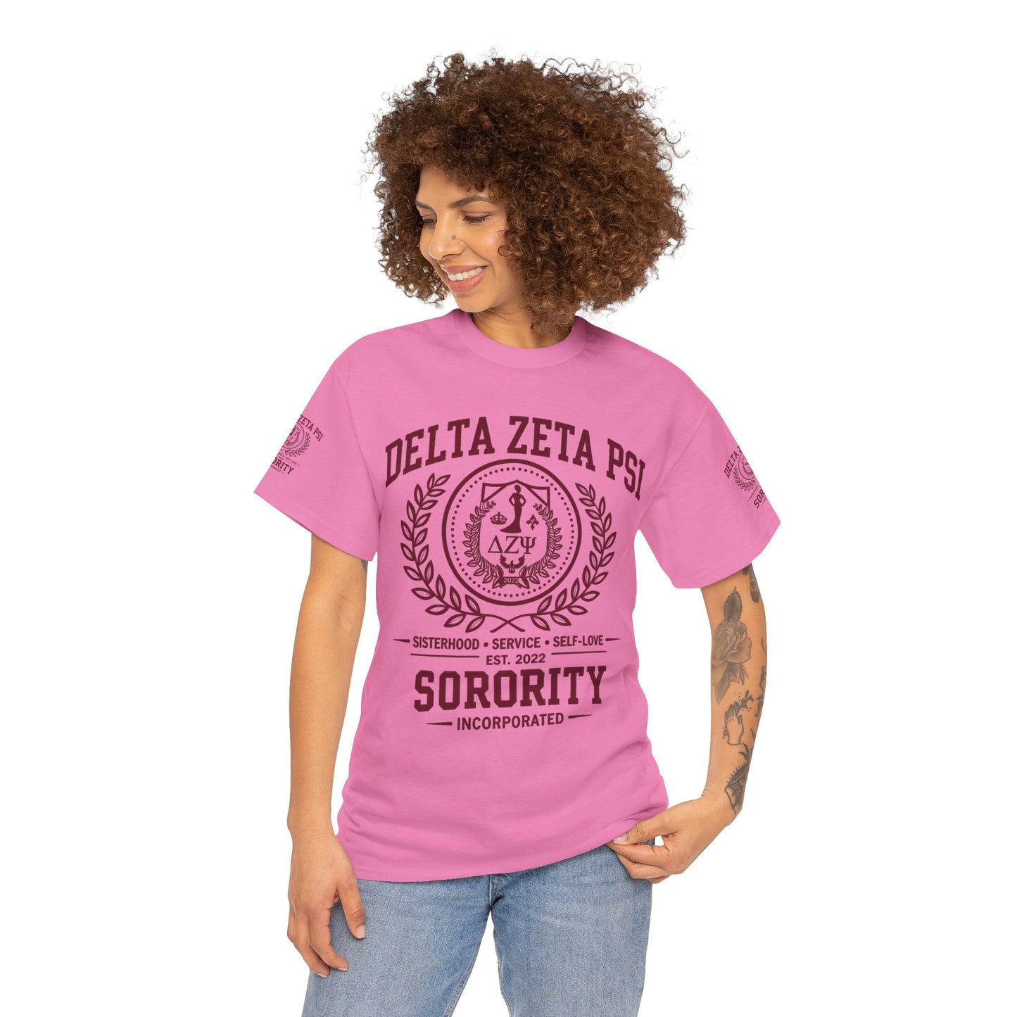 Delta Zeta Psi Sorority T-Shirt — Collegiate Crest Tee