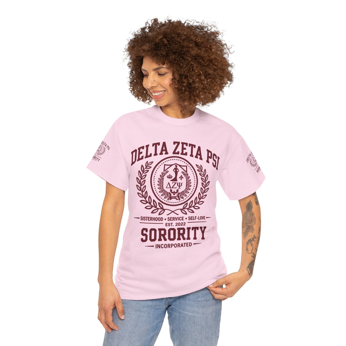 Delta Zeta Psi Sorority T-Shirt — Collegiate Crest Tee