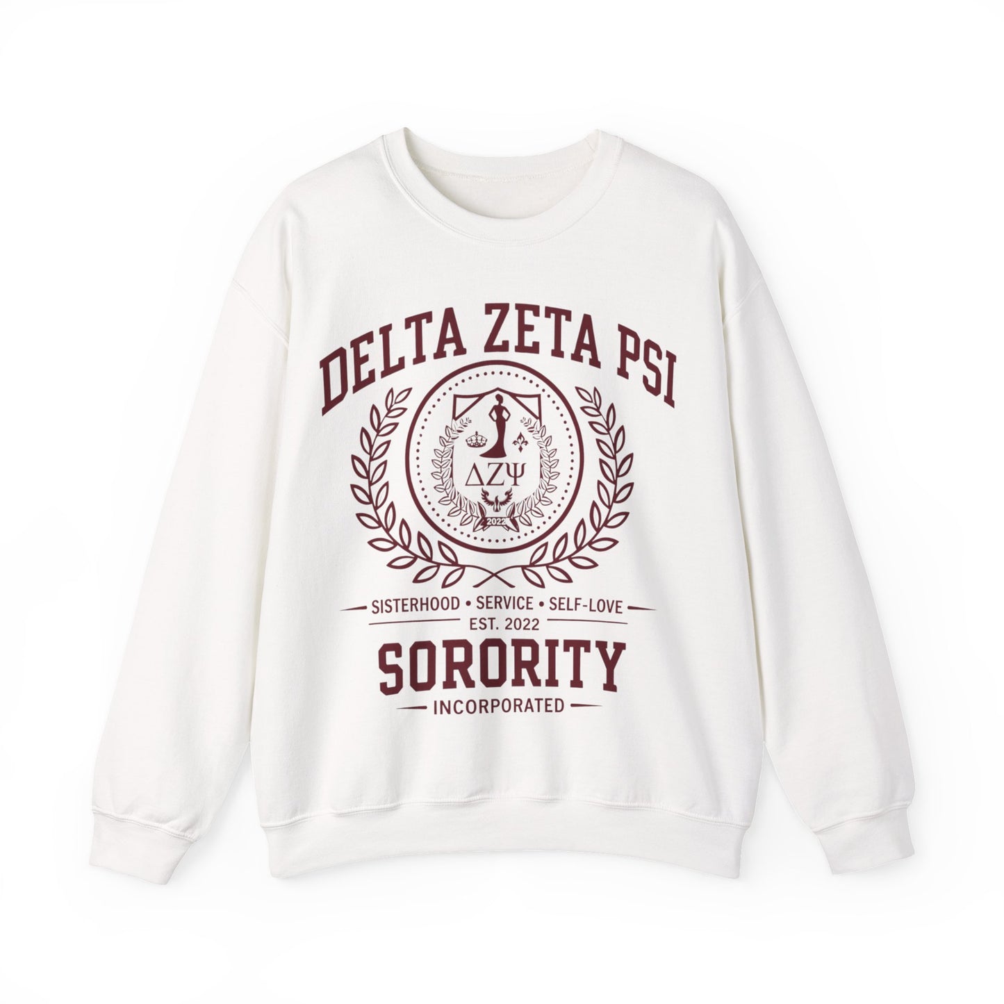 Delta Zeta Psi Sorority Crewneck Sweatshirt - Sisterhood Crest Pullover