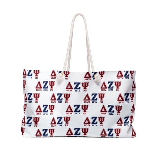 Delta Zeta Pattern Weekender Bag – Sorority Tote for Travel & Events