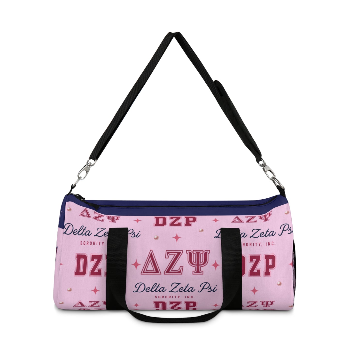 Delta Zeta Psi Pink Sorority Duffel Bag – Greek Letter DZP Travel & Gym Bag