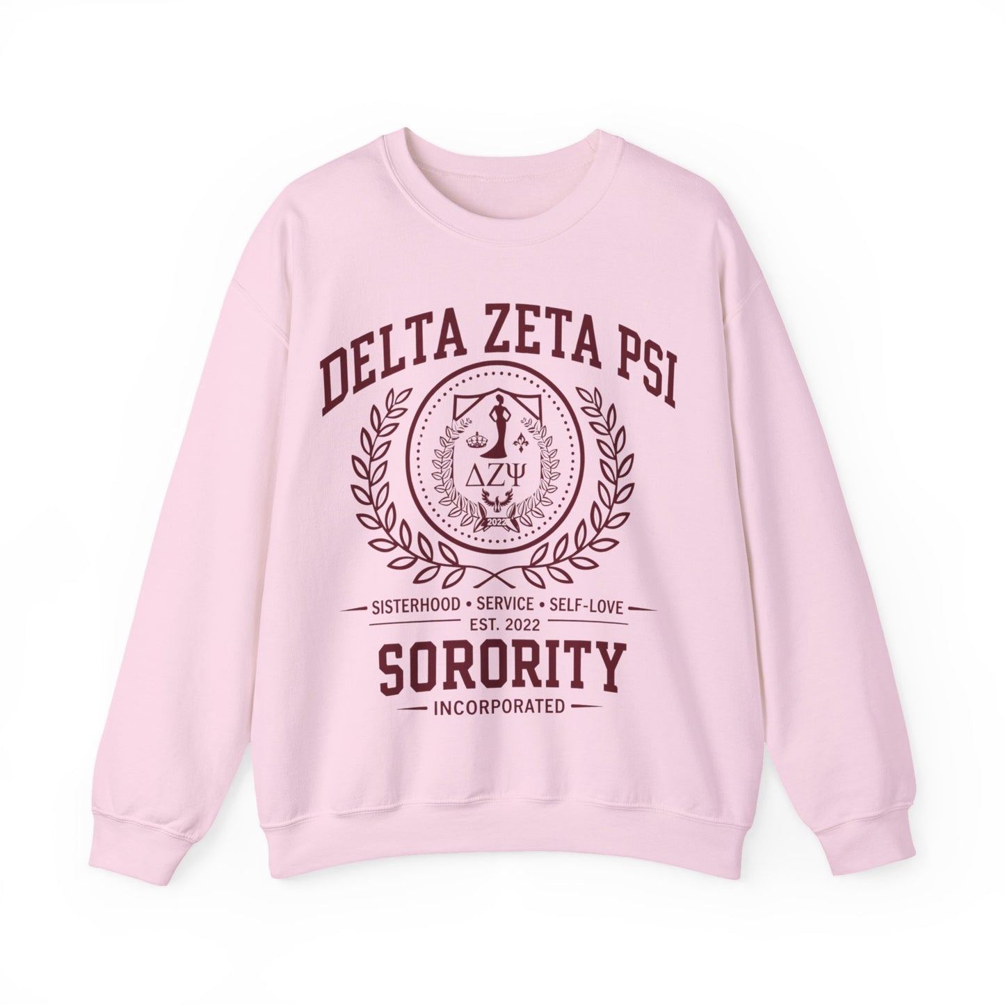 Delta Zeta Psi Sorority Crewneck Sweatshirt - Sisterhood Crest Pullover