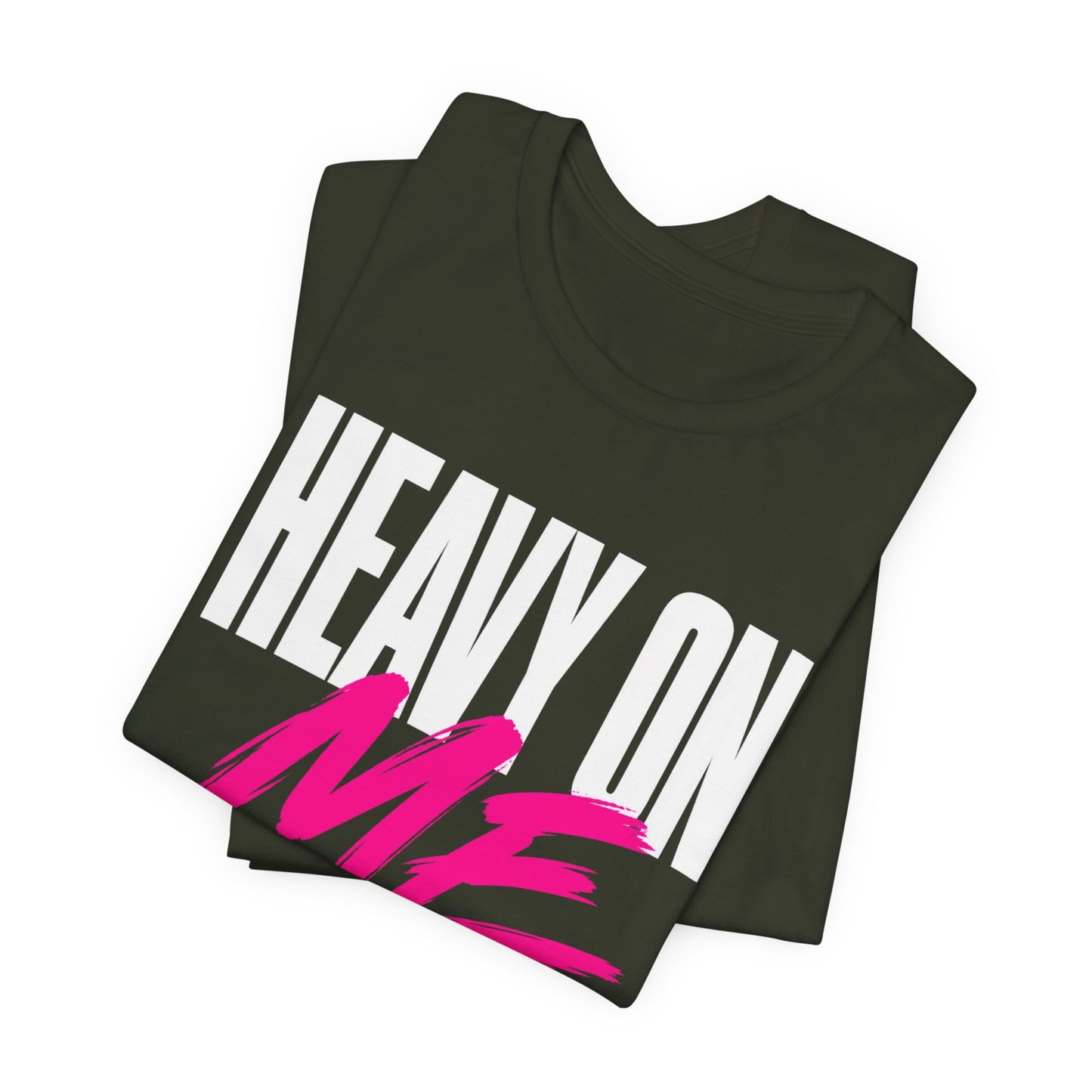 Heavy On Me T-Shirt — Bold Retro Graphic Tee with Pink Accent