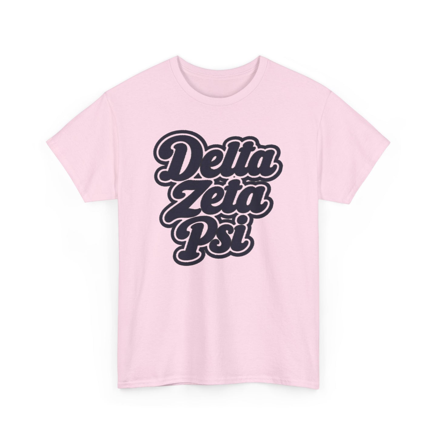 Delta Zeta Psi Retro Script T-Shirt — Pink Sorority Tee