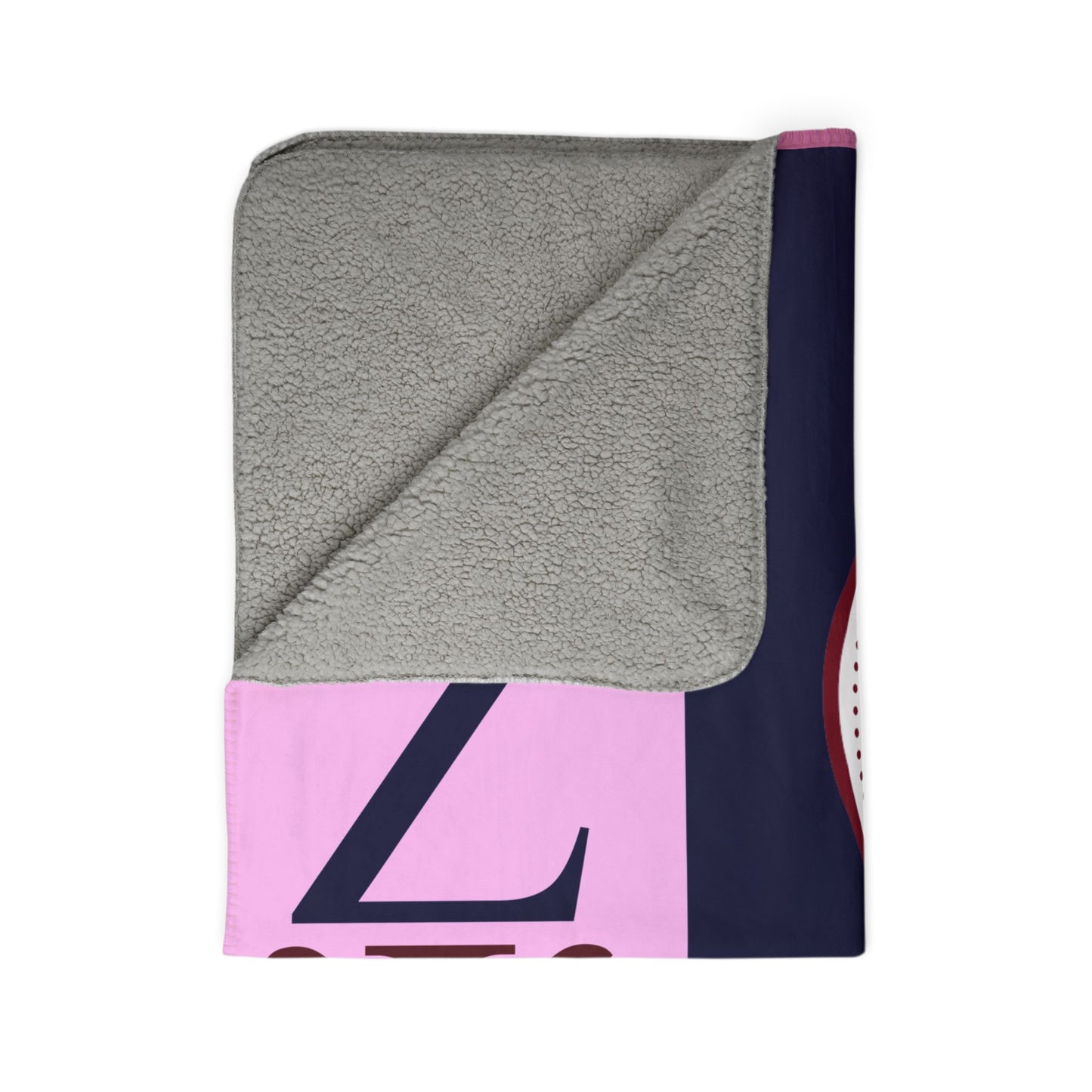Delta Zeta Psi Sorority Sherpa Blanket — 2022 Pink & Navy Fleece Throw