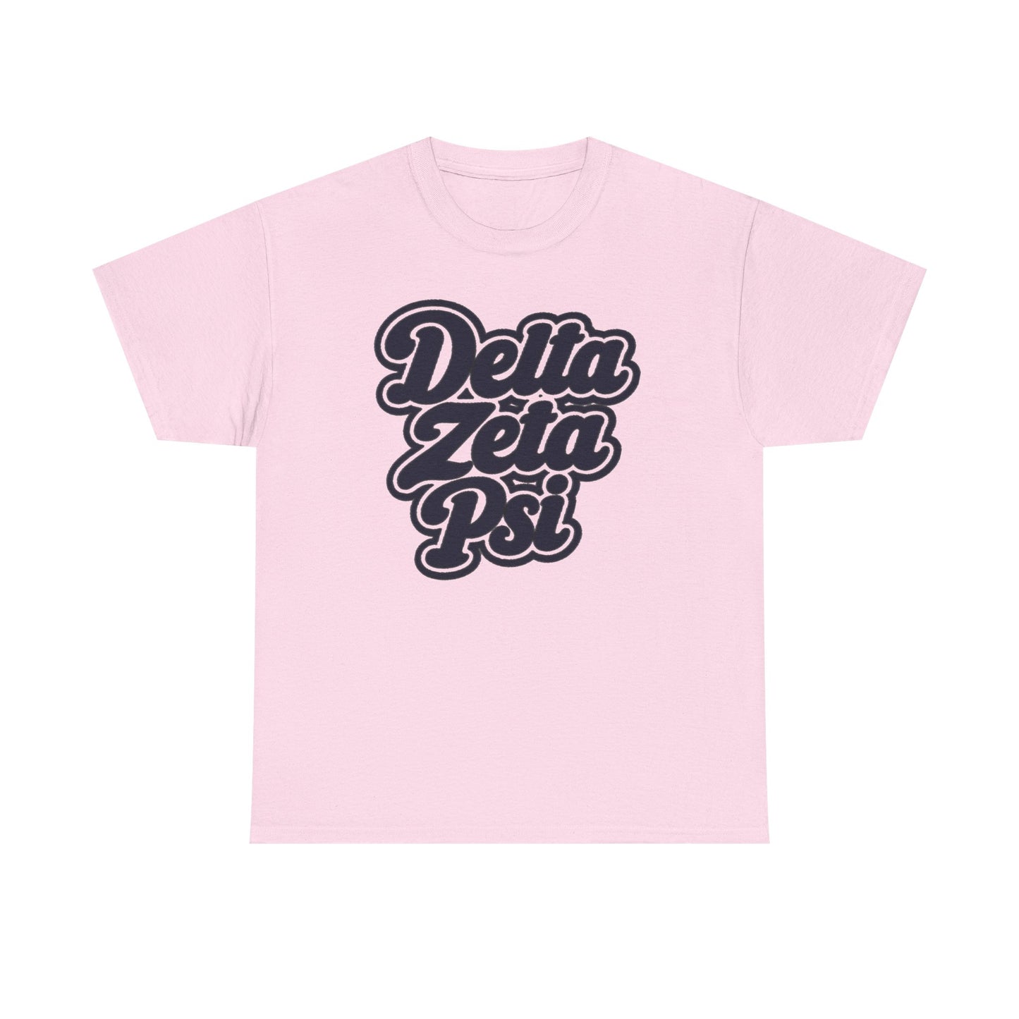 Delta Zeta Psi Retro Script T-Shirt — Pink Sorority Tee