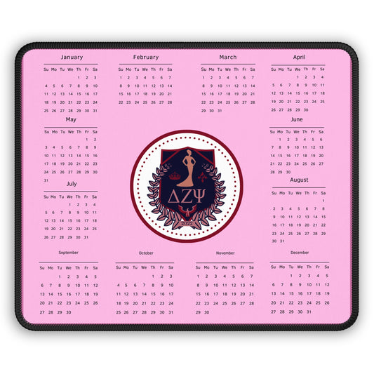Mouse Pad - Pink 2024 Calendar Desk Mat with Delta Zeta Crest