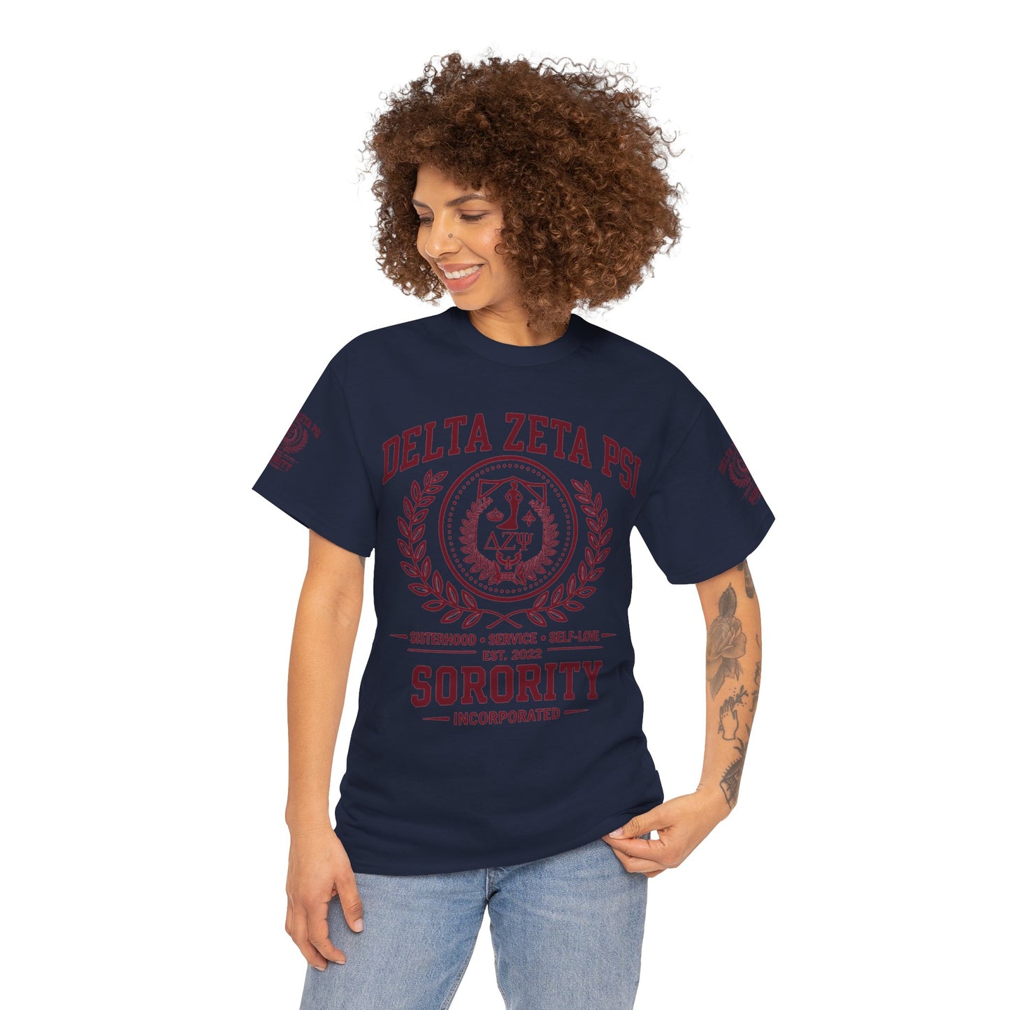 Delta Zeta Psi Sorority T-Shirt — Collegiate Crest Tee