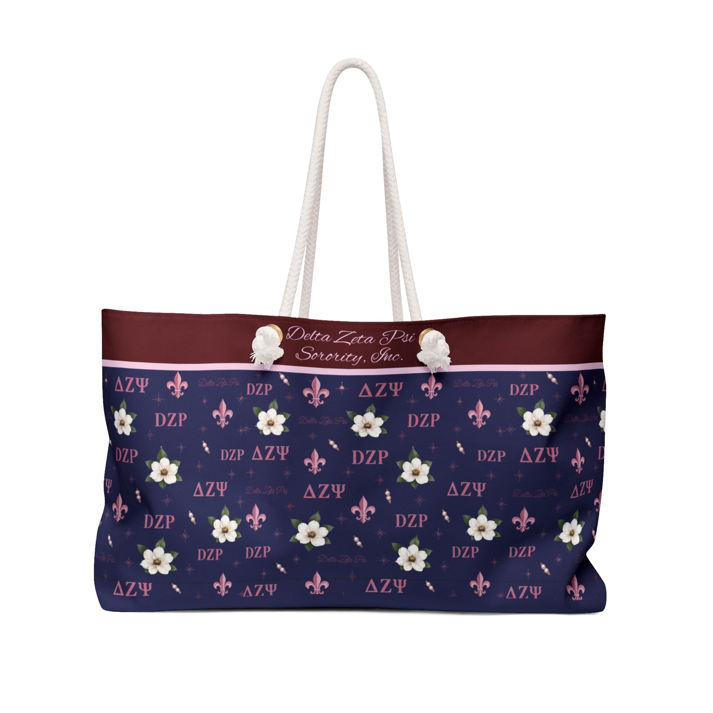 Sorority Monogram Weekender Bag – Navy Floral AZΨ Pattern