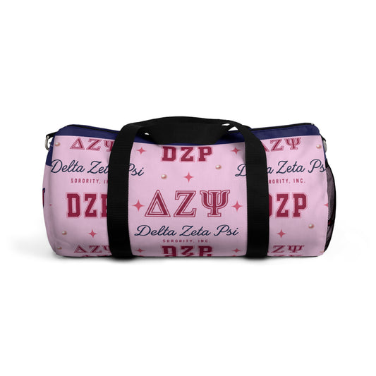 Delta Zeta Psi Pink Sorority Duffel Bag – Greek Letter DZP Travel & Gym Bag